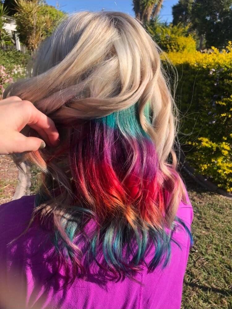 Rainbow hair colouring